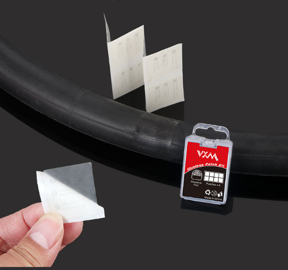 VXM Mountain Bike Transparent Glue-Free Tire Patch Tire Patch Film 8 Quick Tire Patch Tool Box Set