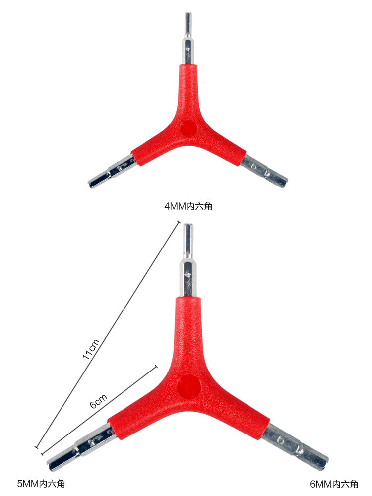 Mountain Bike Repair Tools Practical Three-Prong Hexagon Tool Repair Tool 4MM/5MM/6MM