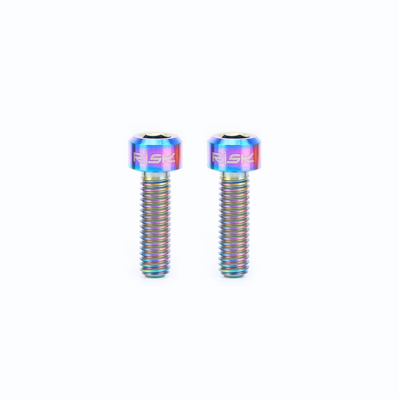 RISI 6PCS M5*16mm Titanium Stem Bolts MTB Bicycle  Screws Fixed Bolts Bike Parts 3 Colors